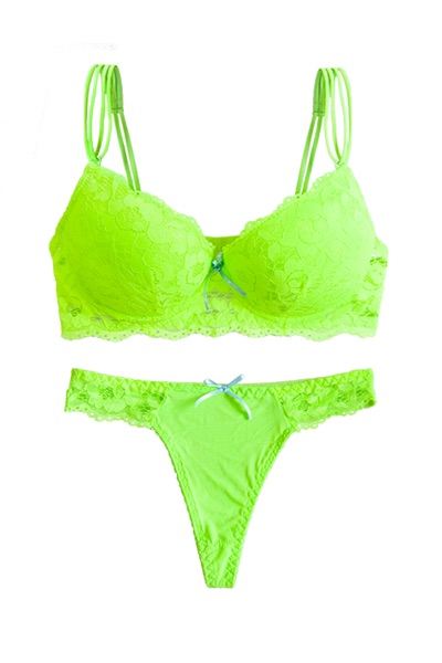 neon green bra and panty set