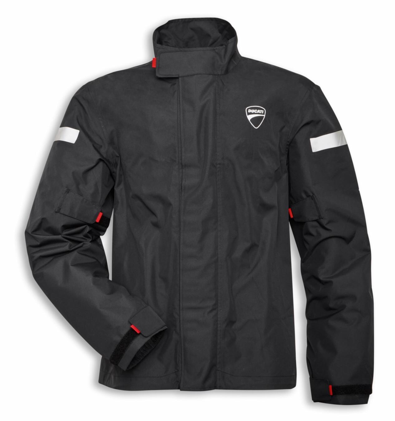★ニューモデル★【DUCATI】《Strada V3 2.0 レインスーツジャケット 9810257》ドゥカティアパレル 正規品 レインスーツ ジャケット 合羽 防水 防風 Lサイズ XLサイズ ブラック|バイクハウス阿部 店
