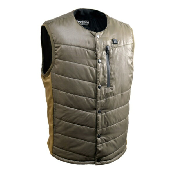 ≪特価品 10％OFF≫【Heatech】《Heat Inner Vest 001 ヒートインナーベスト》ヒーテック バイク アパレル ライディング 電熱 インナーベスト 冬用 モバイルバッテリー使用 バッテリー別売り 5V 2.1A 日本 ブラック オリーブ ナイロン 3段階調節 XLサイズ｜バイクハウス阿部　店 12,573円