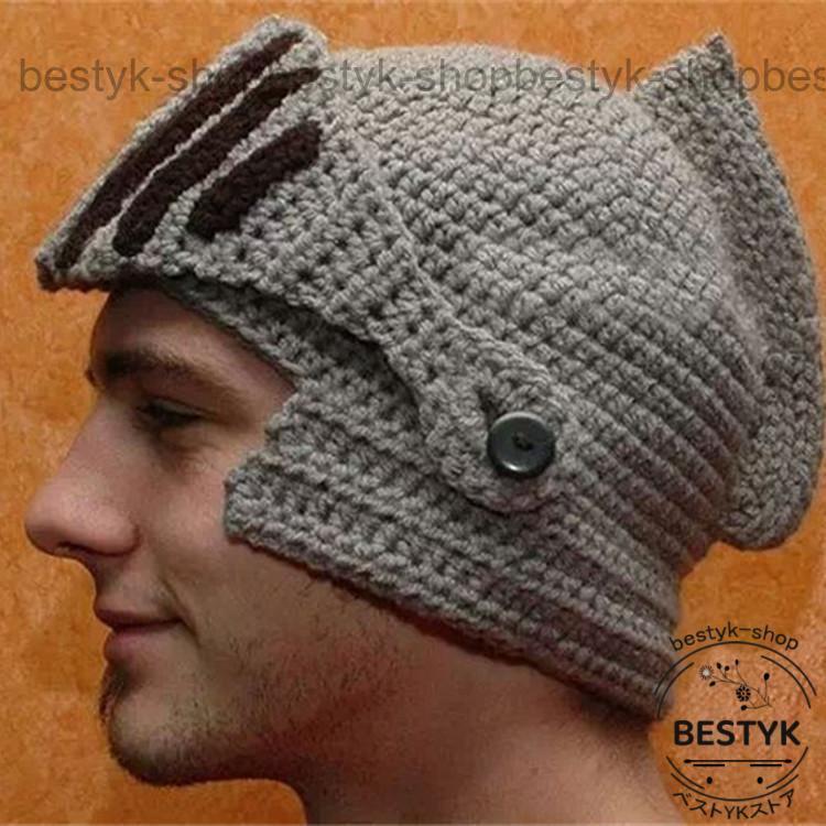 楽天市場】ニット帽 ローマ騎士風 ヘルメット型 帽子 男女兼用 2