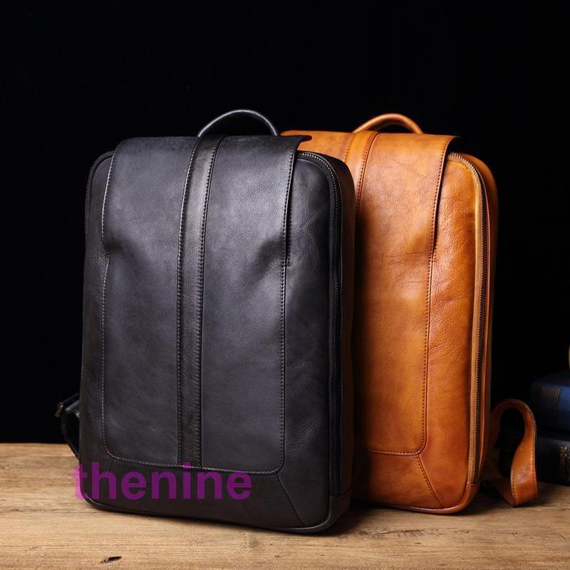 ☆新品☆ ヌメ革 ビジネスリュック 本革 デイバッグ メンズバッグ ビジネスバッグ PC レザー 手作り 紳士用 大容量 旅行 通勤 出張 2色|ビジュー