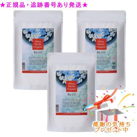 ジャパンヘナ えびすハーブ オレンジ 100g 3個セット　プレゼント付
