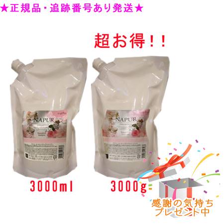 NAPUR ナピュール センシティブシャンプー つめかえ用 ＆ 手当て つめかえ用 3000mL/g 差し上げ物付