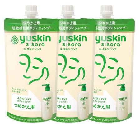 yuskin ユースキン シソラ ボディシャンプー つめかえ用レフィル 400ml 3個セット