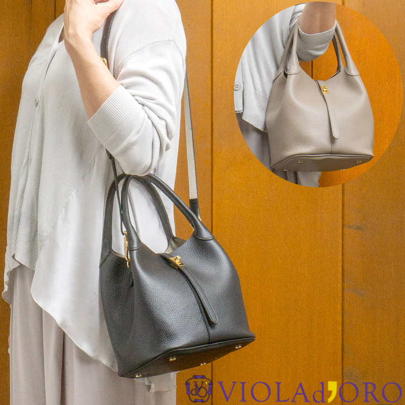 【レビューで2000円クーポン】【10％OFFクーポン対象】 ヴィオラドーロ VIOLAd'ORO TRERO トレロ イタリアンレザー 2WAYトートバッグ Sサイズ V-1573