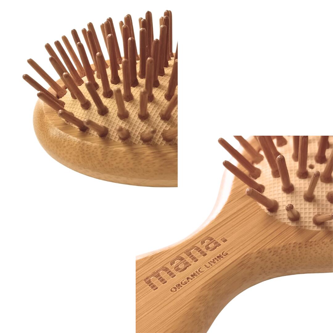 MINIサイズ バンブー ヘアブラシ 竹 艶 が 出る 静電気防止 サラサラになる mana.ORGANIC LIVING ヘアブラシ 脱プラ エコ サスティナブル 環境にやさしい エコフレンドリー プラフリー