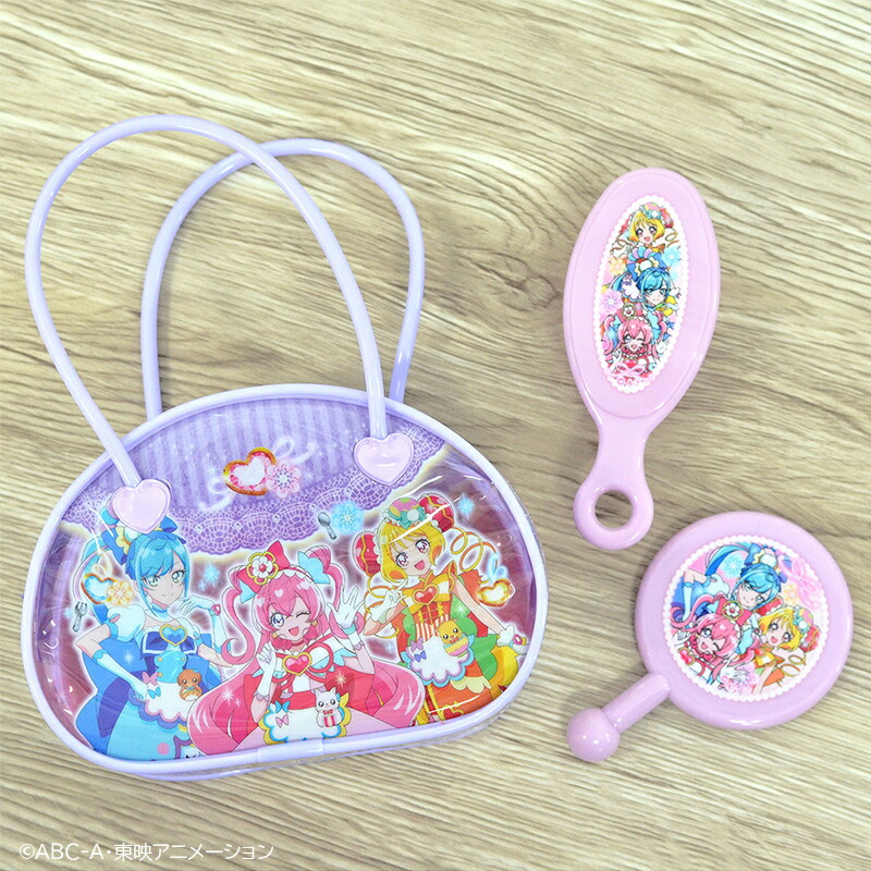 市場 選べる2個セット パープル おでかけセット デリシャスパーティプリキュア ヘアブラシ 送料無料 ピンク Pr 全2種 ミラー