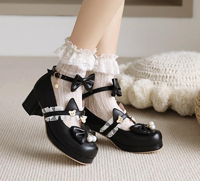 Lolita お嬢様風 コスプレ靴 蝶結び レディース ロリータ風 ロリータ靴 レディース 手作リ メイド 靴 エレガント 歩きやすい 通気性 人気 美脚 カコイイ 美脚 ロリータ 可愛い かわいい 演奏会 文化祭 イベント 舞台 Salon Raquet De