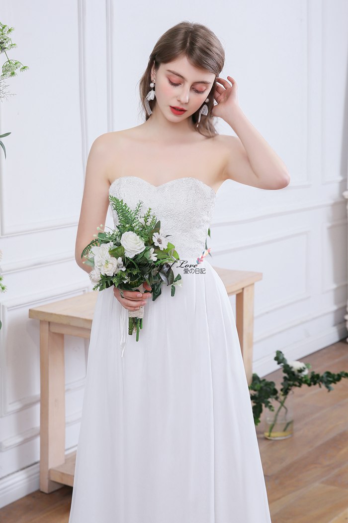 市場 即納 ウエディングドレス エンパイアドレス 編み上げ 春夏 ホワイト ウェディングドレス 花嫁