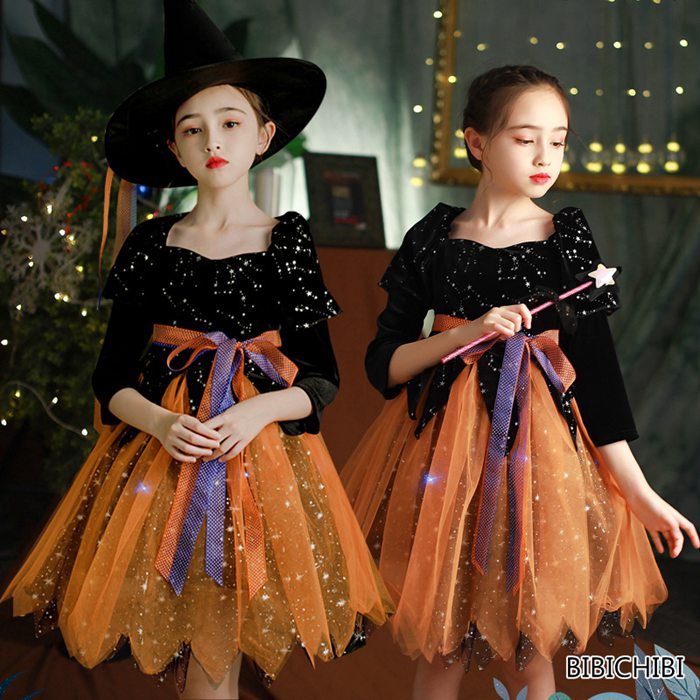 楽天市場】ハロウィン 仮装 小学生 ハロウィン 衣装 子供 女の子 魔女