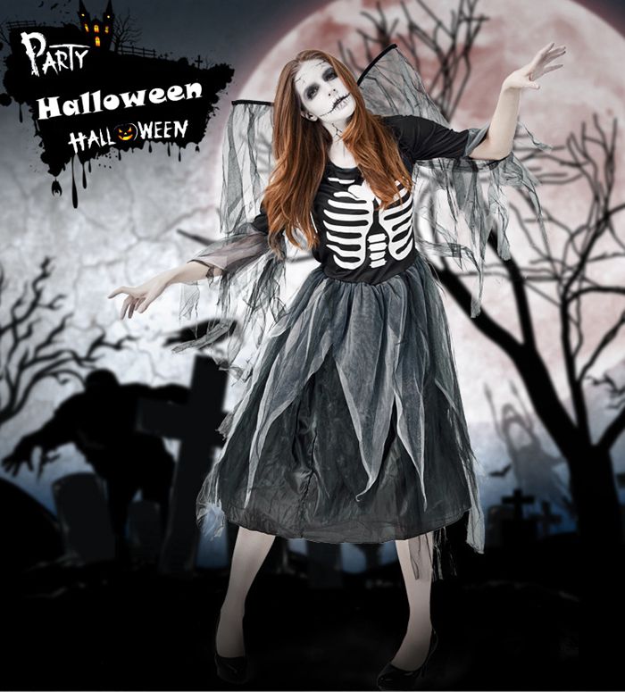 楽天市場 ハロウィン コスプレ 衣装 エンジェルセット 堕天使 黒コスプレ衣装 仮装 大人用 骸骨コスチューム ハロウィン Costume メイク ダンス 骸骨 ドレス 派手 セクシー プリンセス カラー 可愛い フェス コスチューム 悪魔 エンジェル 羽根 翼おもしろ雑貨 M Xl