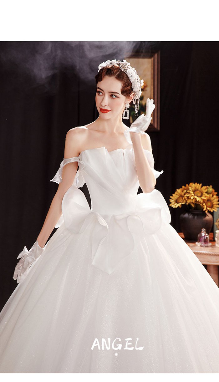 ウェディングドレス クラシカルなドレス 結婚式ドレス 二次会ドレス Aライトドレスウエディングドレス エンパイア 花嫁ドレス