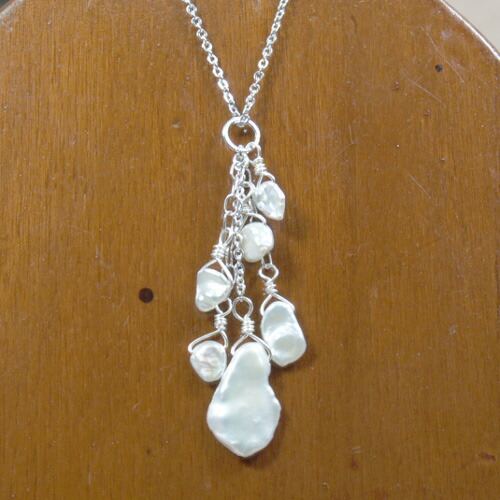 楽天市場】ナチュラルブルーバロックパールネックレス5．5mm