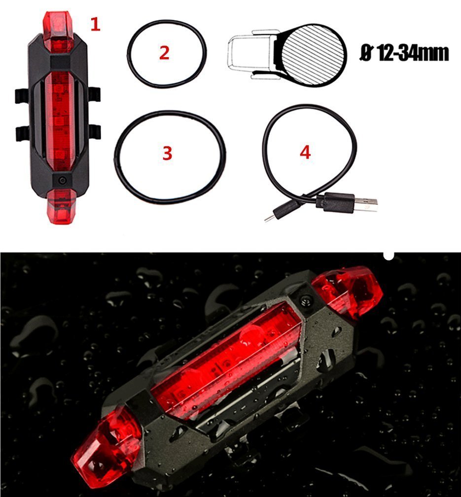 usb ライト 充電式 リア 自転車