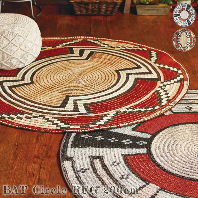 全日本送料無料 楽天市場 ラグ Bat Circle Rug 0cm Type1 Type2 マット 絨毯 じゅうたん カーペット 円形ラグ サークルラグ アウトドアラグ 室内外兼用 Uv加工糸 ホットカーペットカバー対応 水洗い可能 西海岸 カリフォルニア 民族柄 ネイティブ柄 オシャレ