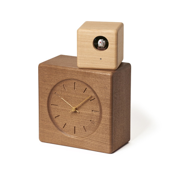 時計 キュビスト カッコー クロック Cubist Cuckoo Clock タカタレムノス Lemnos GTS19-04 ブラウン＋ナチュラル ナチュラル＋ホワイト置時計 インテリア クロッ 27,720円