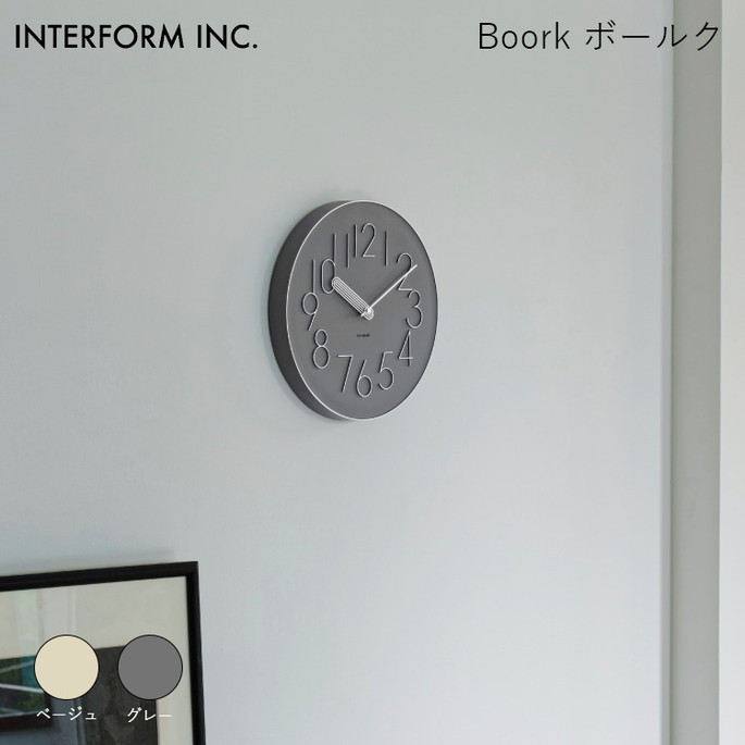 【倉庫整理20%OFFセール！4/19-20 即納・在庫限り】ウォールクロック INTERFORM ボールク ウォールクロック Boork 時計 掛け時計 雑貨 CL-4468 インターフォルムレトロ モダン