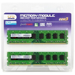 CFD販売｜シー・エフ・デー 増設メモリ Panram デスクトップ用 W3U1600PS-4G [DIMM DDR3 /4GB /2枚][W3U1600PS4G]画像