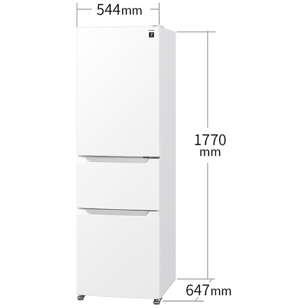 【無料基本設置料】 SHARP｜シャープ 冷蔵庫 マットホワイト SJ-PT32P-W [幅54.4cm /317L /3ドア /右開きタイプ /2024年]