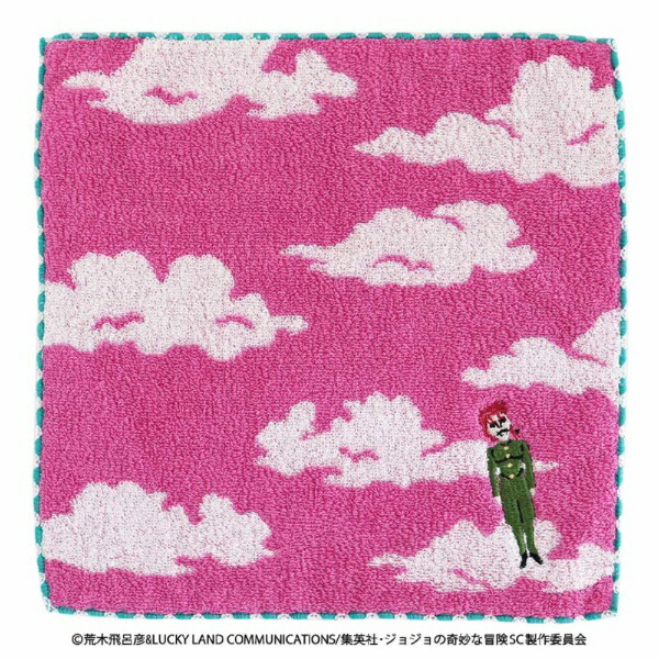 ブルーミング中西｜BLOOMING NAKANISHI 001019-0005-01 ジョジョの奇妙な冒険　スターダストクルセイダースタオルハンカチ テレンスTダービー　人形になった花京院 ピンク 001019-0005-01画像