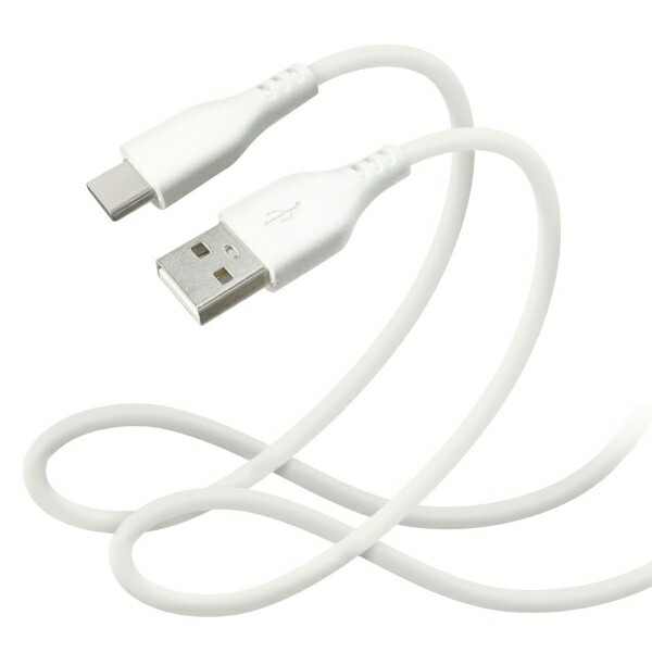 オズマ｜OSMA ［USB-A to Type-C］シリコン素材で超やわらかくて切れにくいタフケーブル 2m ホワイト UD-SK3C200W [Quick Charge対応]画像