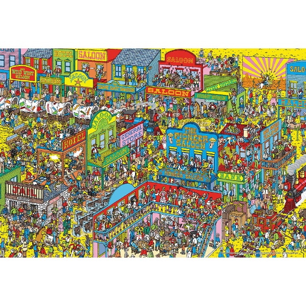 ビバリー｜BEVERLY ジグソーパズル 1000M-010 Where’s Wally? 荒くれ西部は大騒ぎ画像