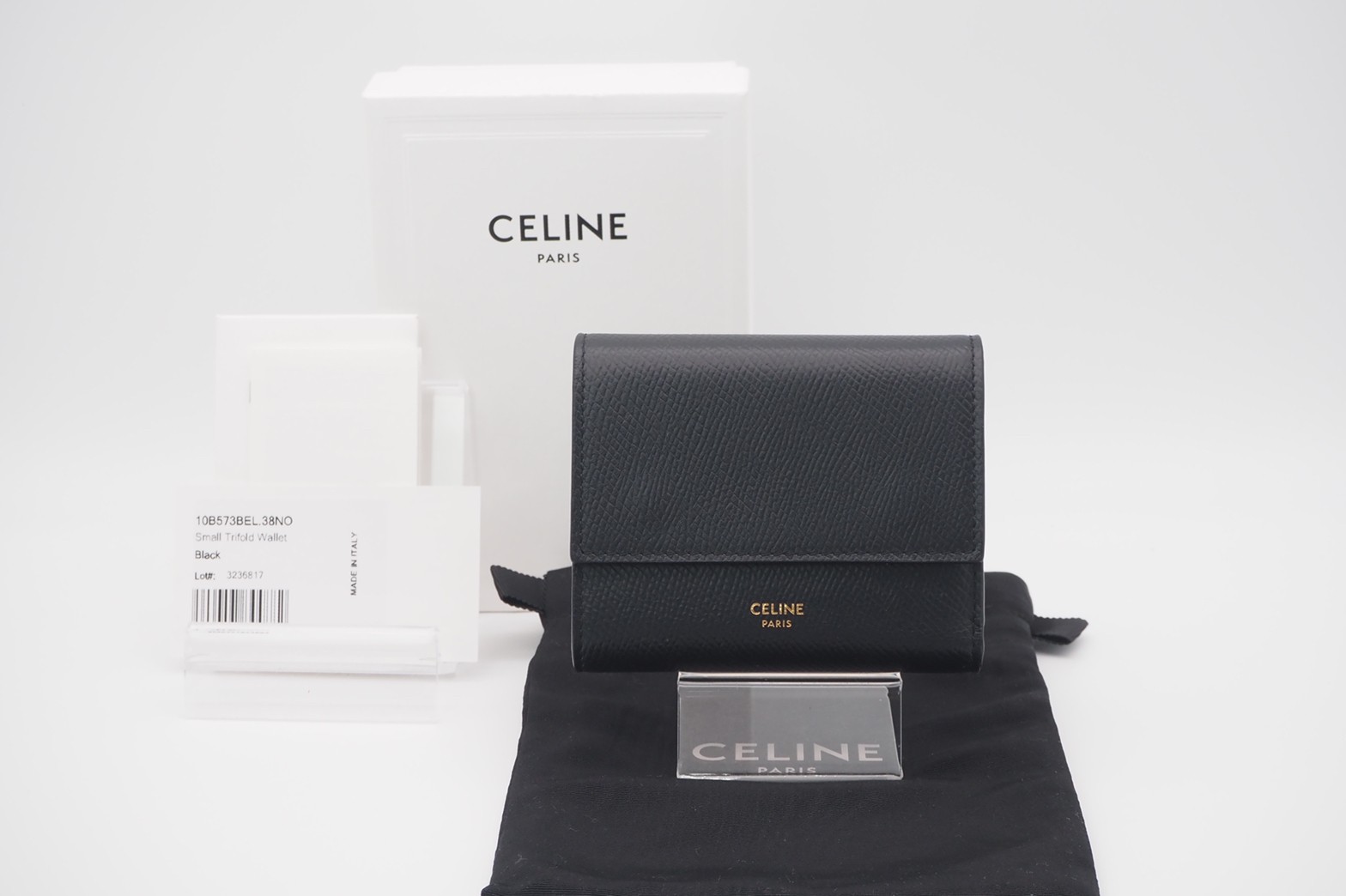 CELINE 三つ折り財布 スモールトリフォールドウォレット ブラック AB