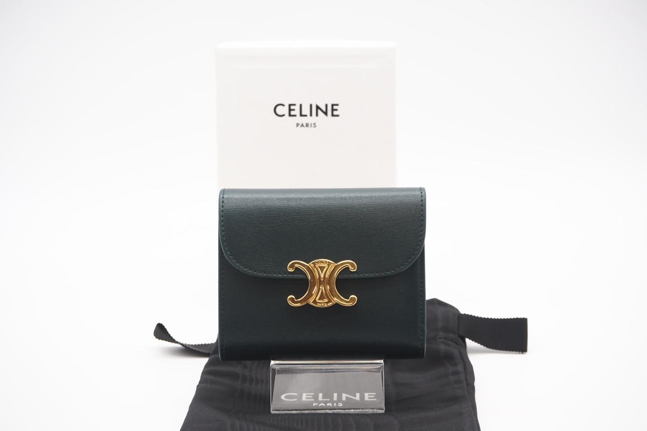 セリーヌ CELINE スモール フラップウォレット トリオンフ 2つ折り財布 CELINE セリーヌ トリオンフ 二つ折り財布 スモールフラップ