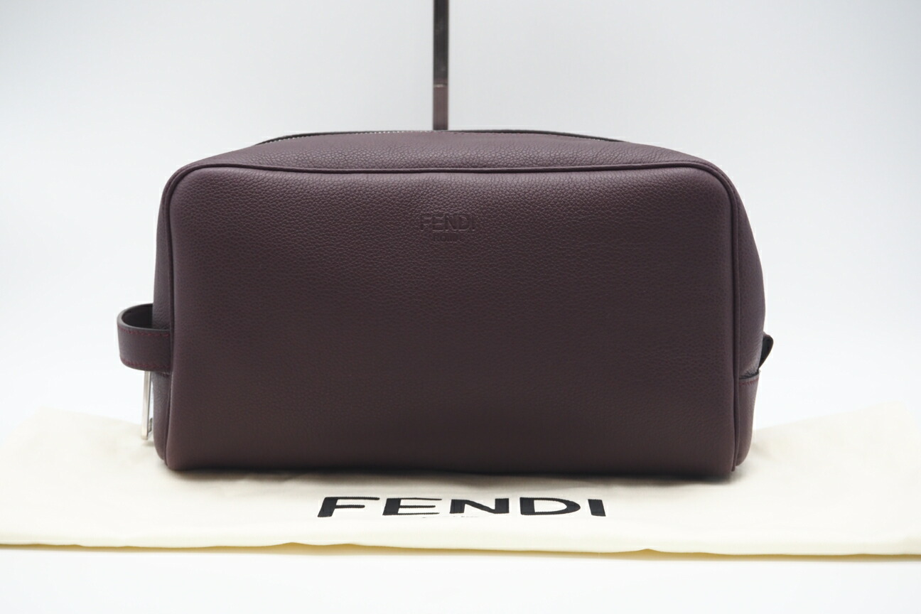 ★3日以内返品可★ 極美品 FENDI フェンディ フェンディローマ レザー セカンドバッグ 7AS378 セカンドバッグ ボルドー レザー メンズ【中古】