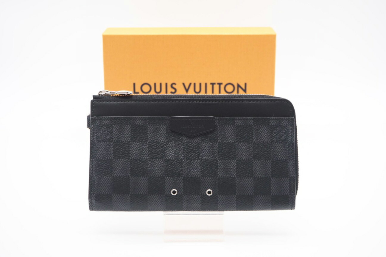 ★3日以内返品可★ 極美品 LOUIS VUITTON ルイ・ヴィトン グラフィット ジッピードラゴンヌ N60379 長財布 ブラック グレー コーティングキャンバス メンズ【中古】