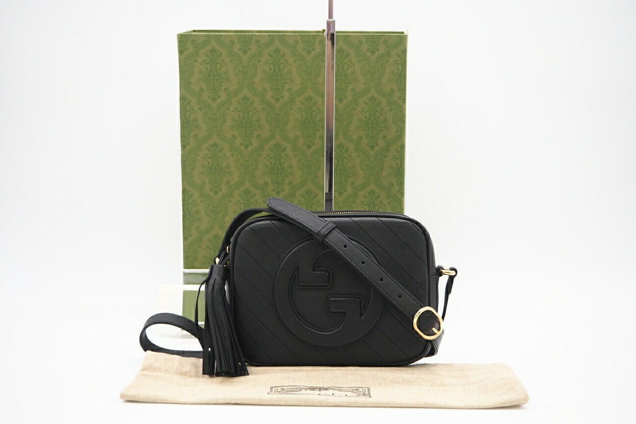 ★3日以内返品可★ 極美品 GUCCI グッチ ブロンディ スモール ショルダー バッグ 742360 ショルダーバッグ ブラック レザー レディース【中古】