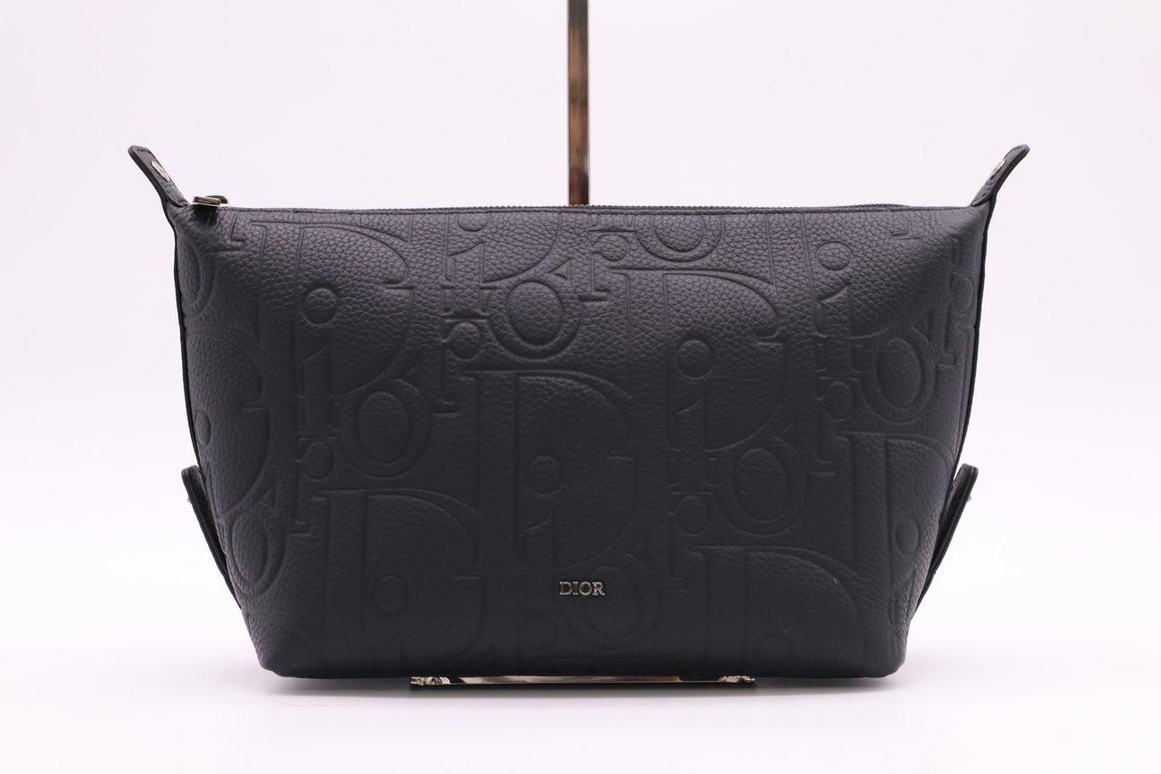 ★3日以内返品可★ 極美品 Dior ディオール グラビティ レザー ラージポーチ セカンドバッグ 2ESCA495 セカンドバッグ ブラック レザー メンズ【中古】