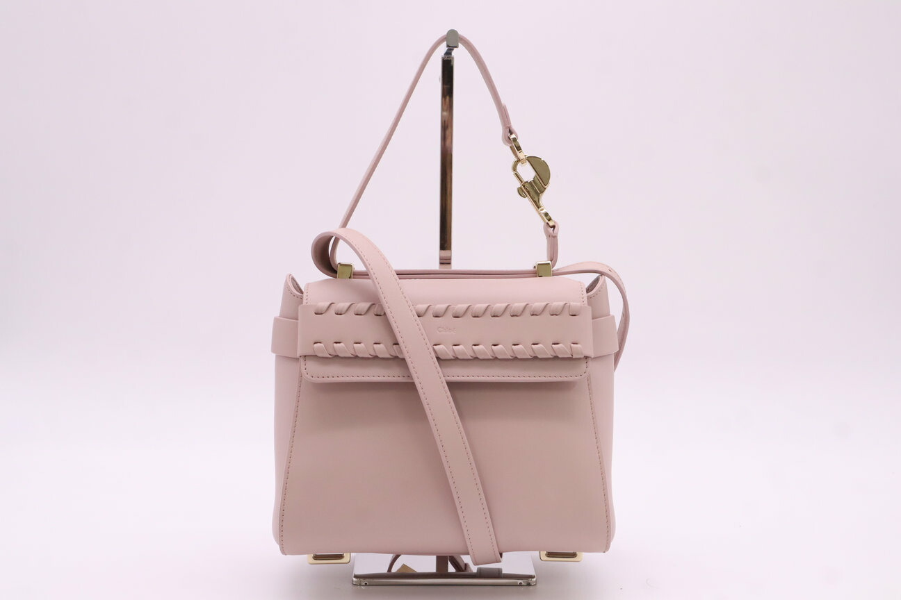 ★3日以内返品可★ 美品 Chloe クロエ ナチャ レザー スモール2WAY ショルダー CHC22WS123I91 2wayショルダーバッグ ピンクベージュ レザー レディース【中古】
