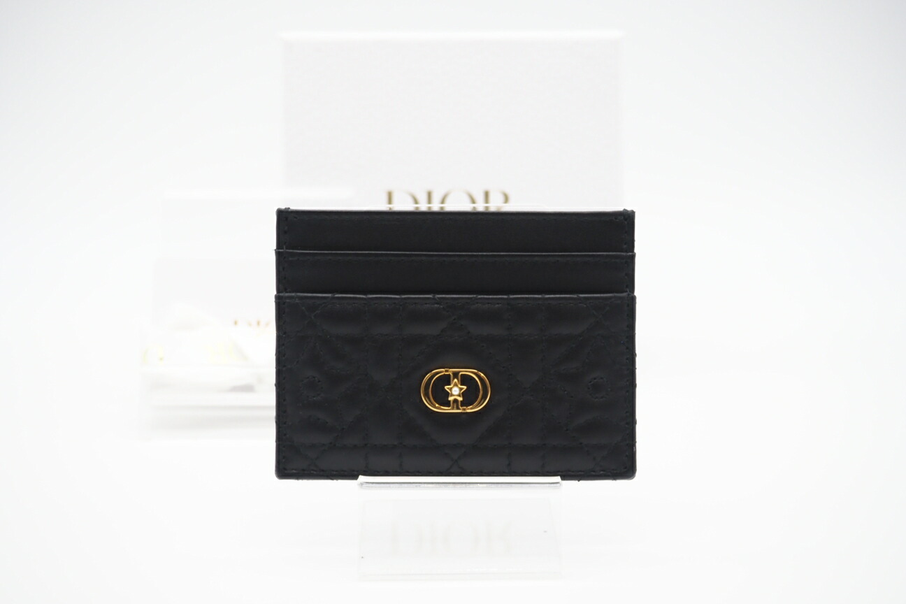 ★3日以内返品可★ 極美品 Dior ディオール ラムスキン Dior Caro Freesia カードホルダー S5130UNTZ_M900 カードケース ブラック ラムスキン レディース【中古】