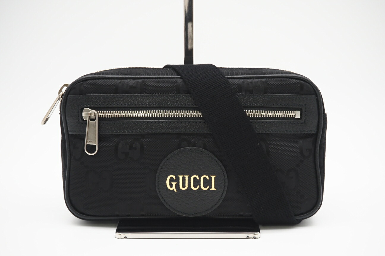 ★3日以内返品可★ 極美品 GUCCI グッチ オフザグリッド GGナイロン レザー ボディバッグ 631341 ボディバッグ ブラック ナイロン レザー メンズ【中古】