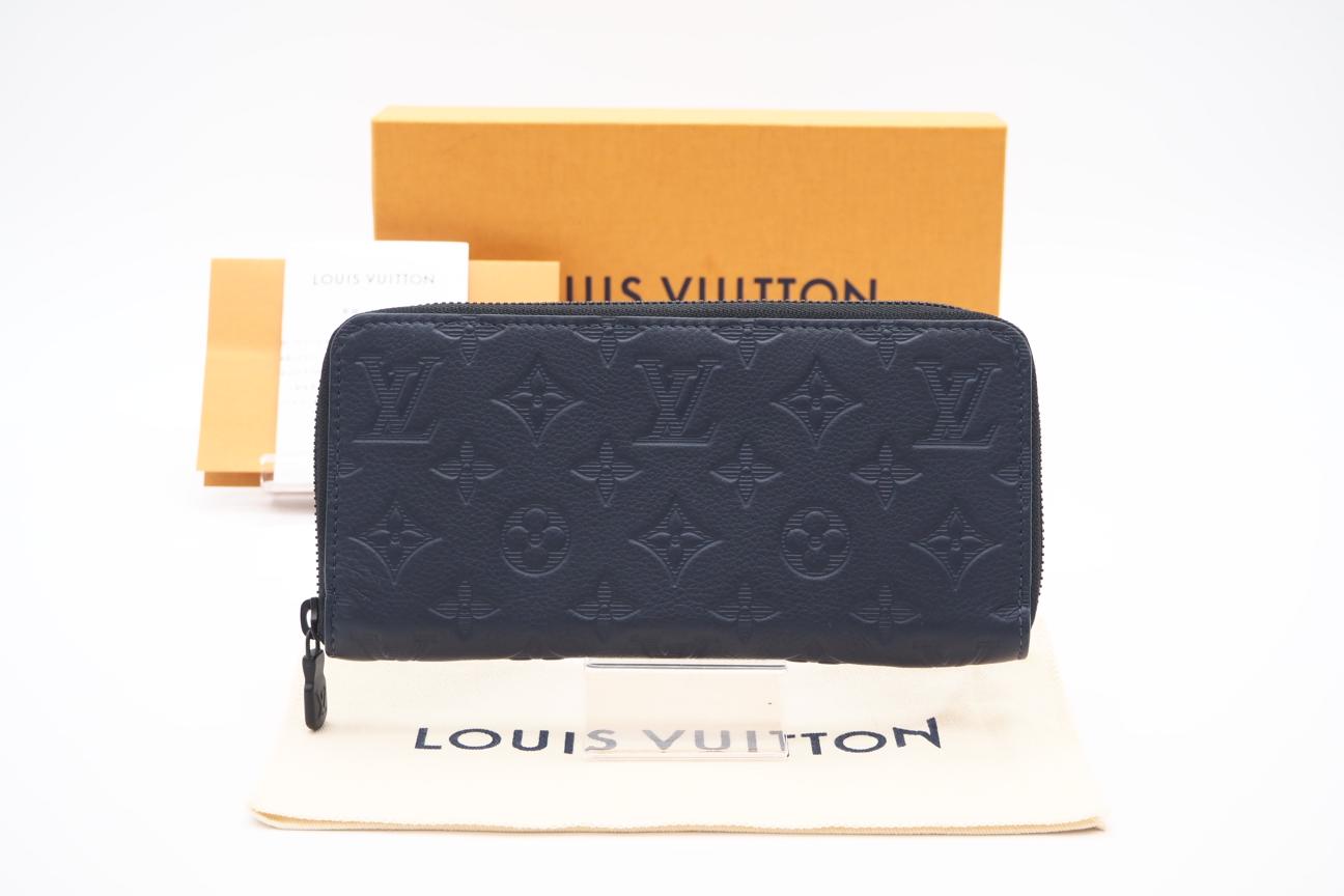 ★3日以内返品可★ 美品 LOUIS VUITTON ルイ・ヴィトン シャドウ ジッピー ウォレット ホリゾンタル M14847 長財布 ネイビー ブルー カーフレザー メンズ【中古】｜リユースショップ BICLOCK