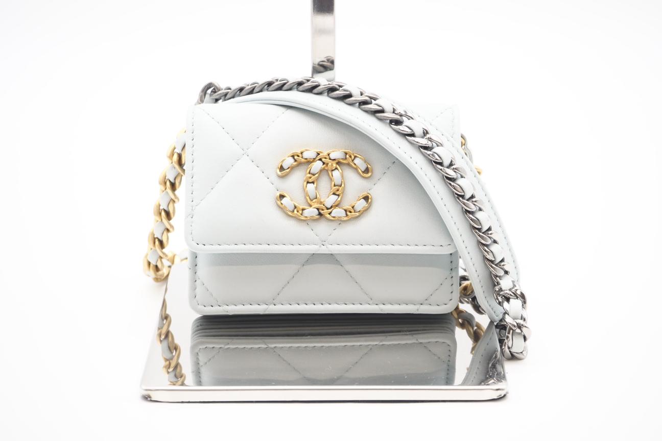 ★3日以内返品可★ 美品 CHANEL シャネル マトラッセ ラムスキン チェーン ショルダーミニバッグ ライトブルー AP1787 コインケース ライトブルー ラムスキン レディース【中古】|リユースショップ BICLOCK