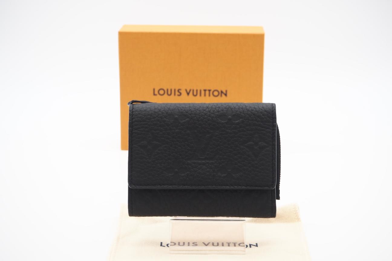 ★3日以内返品可★ 美品 LOUIS VUITTON ルイ・ヴィトン トリヨン ポルトフォイユ パイロット M82556 三つ折り財布 ブラック トリヨンレザー メンズ【中古】