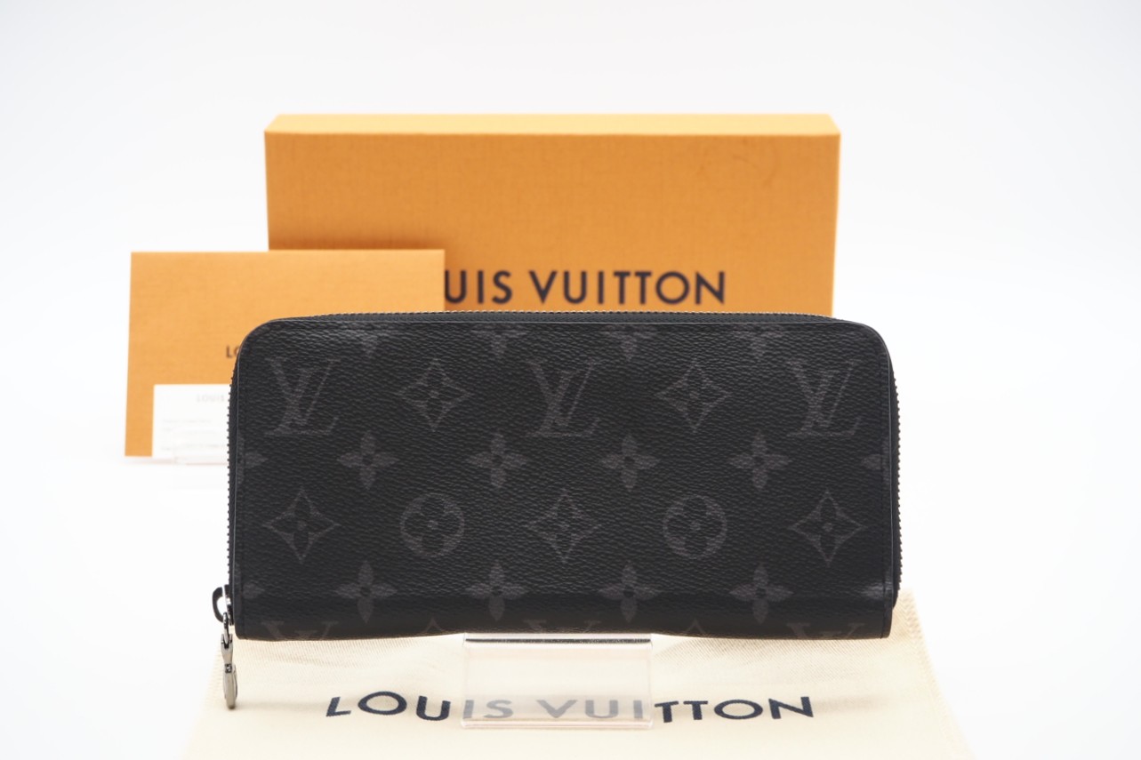 ★3日以内返品可★ 美品 LOUIS VUITTON ルイ・ヴィトン エクリプス ジッピーウォレットホリゾンタル M11611 長財布 ブラック コーティングキャンバス メンズ【中古】