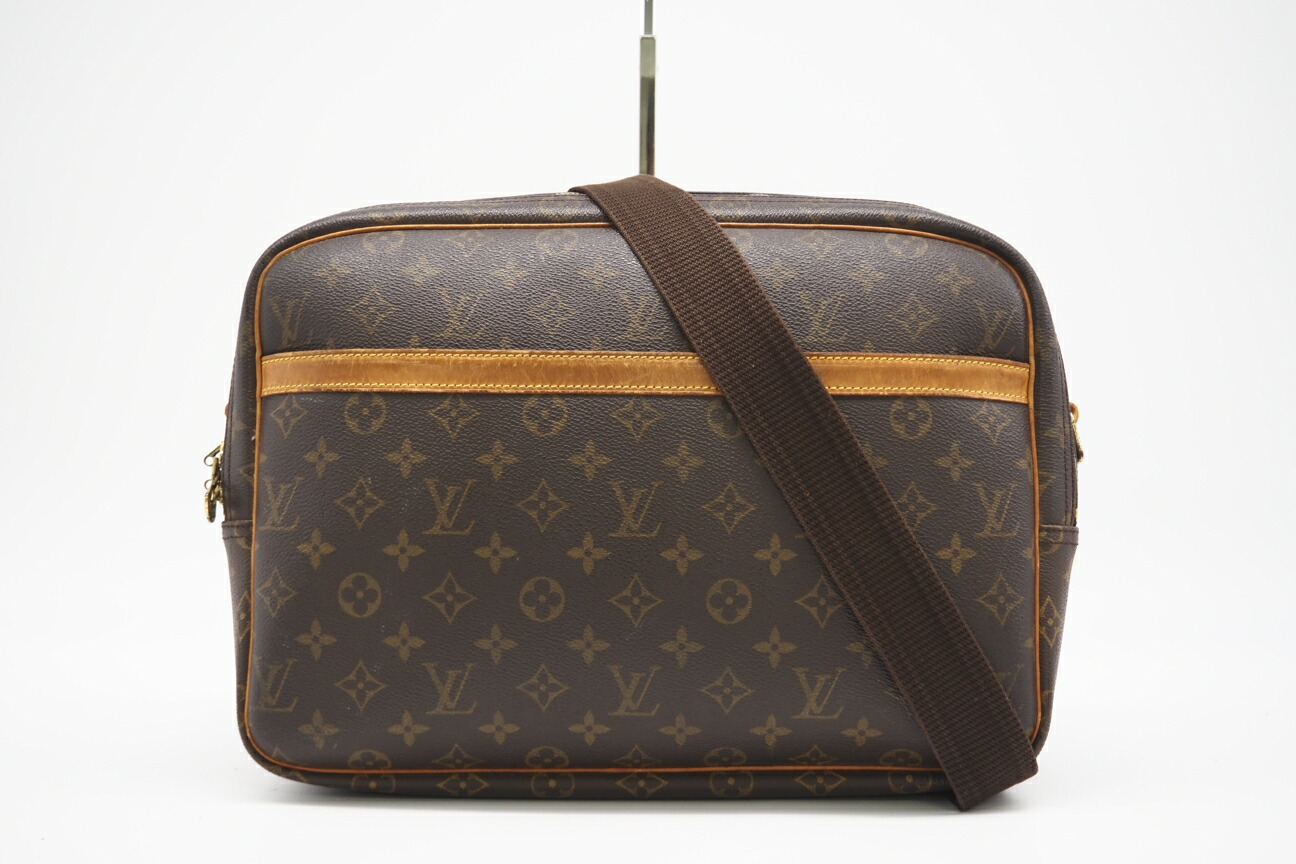 ★3日以内返品可★ LOUIS VUITTON ルイ・ヴィトン モノグラム リポーターGM M45252 ショルダーバッグ ブラウン コーティングキャンバス メンズ【中古】