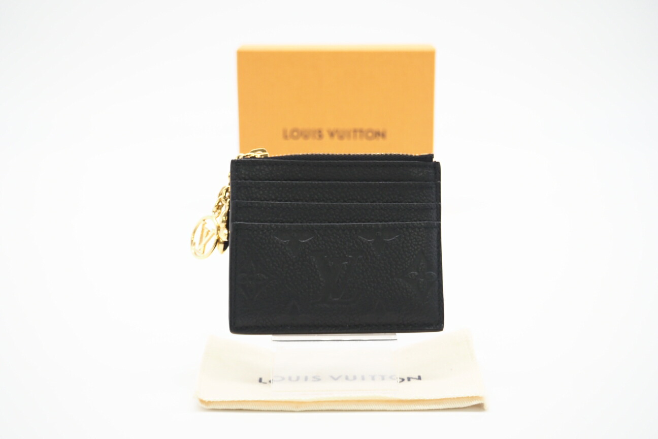 ★3日以内返品可★ 美品 LOUIS VUITTON ルイ・ヴィトン アンプラント カードケース ポルト カルト フローラ M82639 コインケース ブラック グレインレザー レディース【中古】