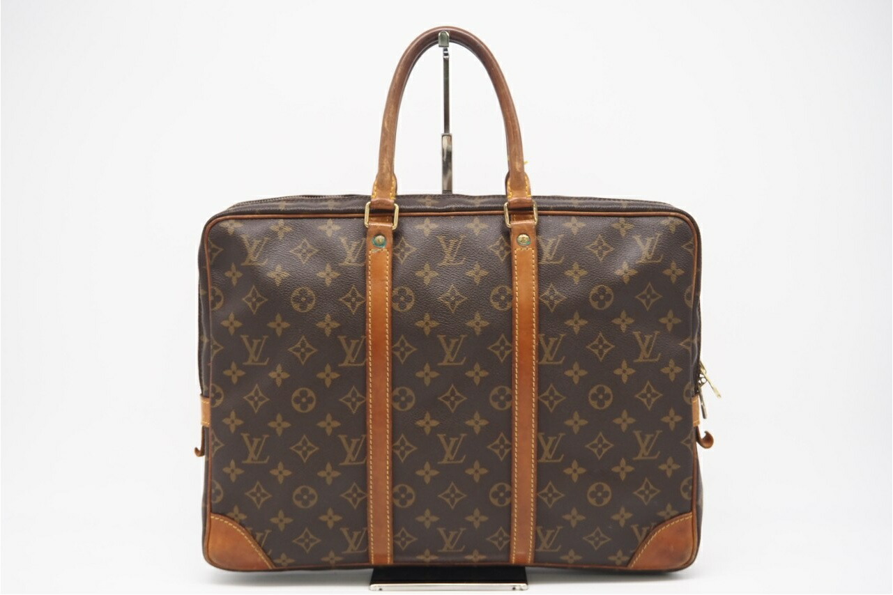 ★3日以内返品可★ LOUIS VUITTON ルイ・ヴィトン モノグラム ポルトドキュマンヴォワヤージュ M40226 ビジネスバッグ ブラウン コーティングキャンバス メンズ【中古】