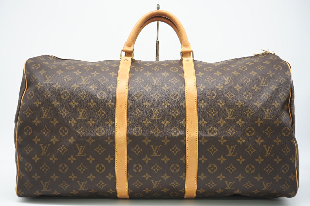 ★3日以内返品可★ LOUIS VUITTON ルイ・ヴィトン モノグラム キーポル60 M41422 ボストンバッグ ブラウン コーティングキャンバス メンズ【中古】