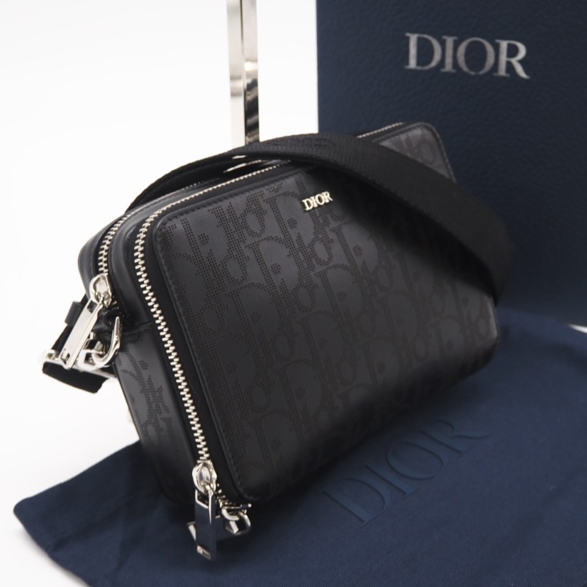 ★3日以内返品可★ 極美品 Dior ディオール オブリークギャラクシー レザー ショルダーバッグ 2ESBC119VPD ショルダーバッグ ブラック レザー レディース【中古】