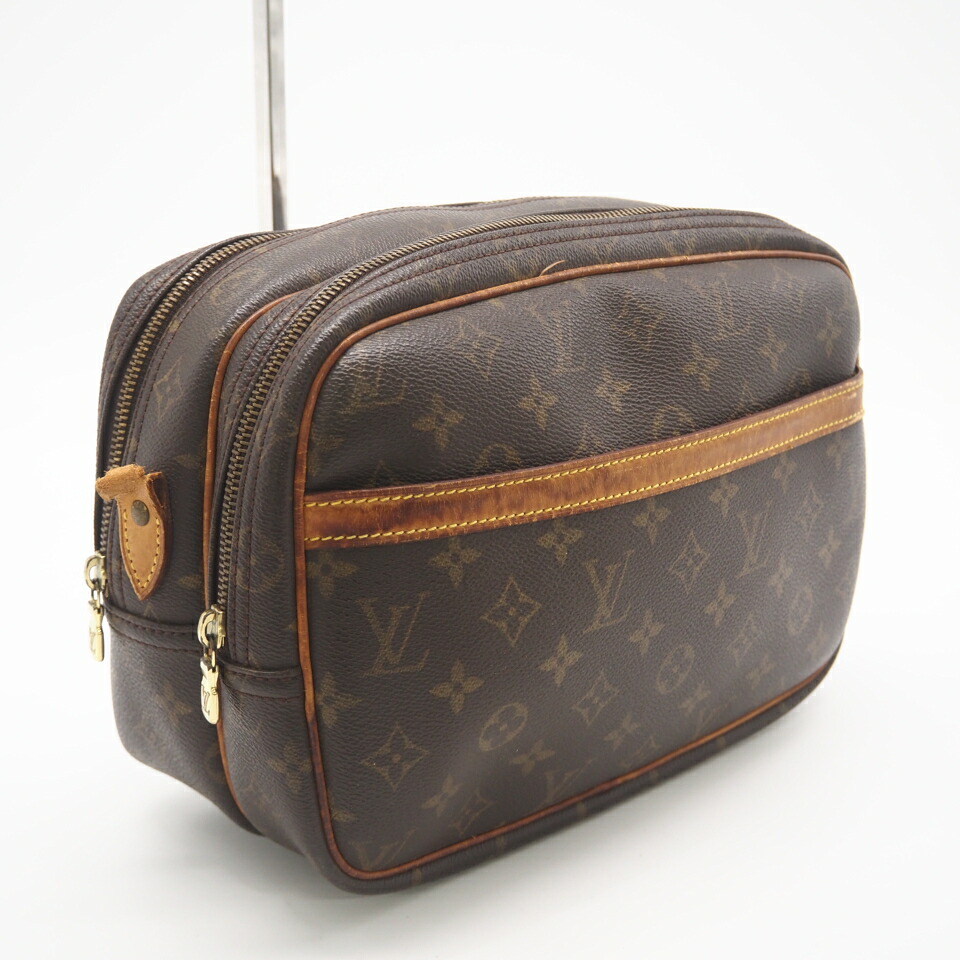 ★3日以内返品可★ LOUIS VUITTON ルイ・ヴィトン モノグラム リポーターPM M45254 ショルダーバッグ ブラウン コーティングキャンバス メンズ【中古】