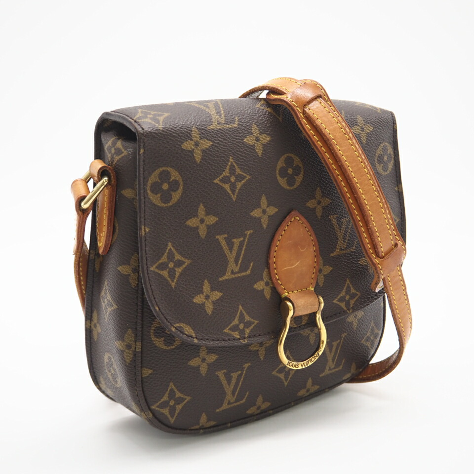 ★3日以内返品可★  LOUIS VUITTON ルイ・ヴィトン モノグラム サンクルーPM M51244 ショルダーバッグ 赤銅色 上塗り帆布 レディース【中古】 レディースバッグ-ショルダーバッグ・メッセンジャーバッグ