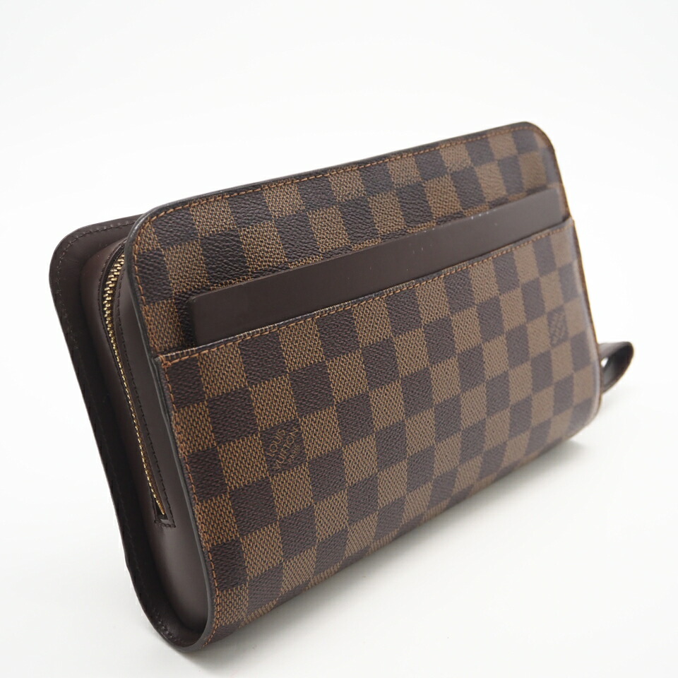 ★3日以内返品可★  LOUIS VUITTON ルイ・ヴィトン モノグラム サンルイ N51993 二番目御徒面子 赤銅色 上塗り帆布 なめし革 メンズ【中古】