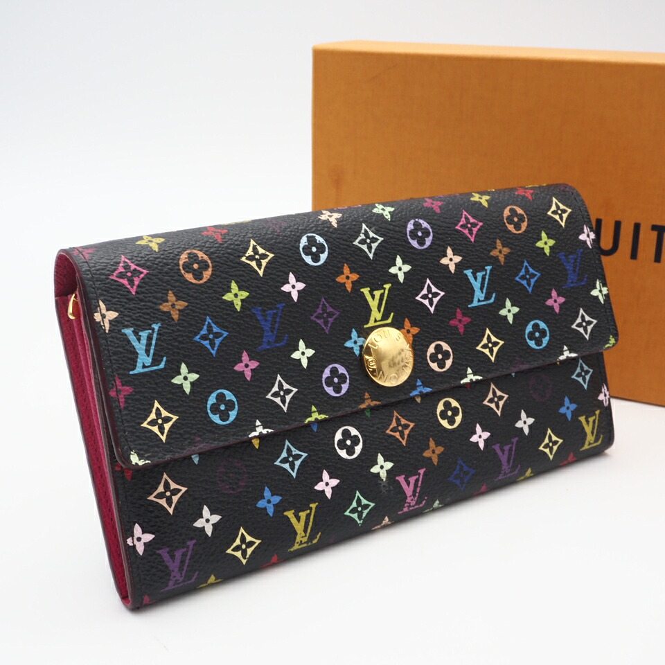 ★3日以内返品可★ 美品 LOUIS VUITTON ルイ・ヴィトン モノグラム マルチカラー キャンバス ポルトフォイユ サラ グルナード M93747 長財布 マルチカラー コーティングキャンバス レディース【中古】