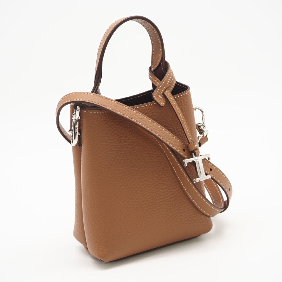 ★3日以内返品可★ 極美品 TOD’S トッズ トッズ なめし革 御徒面子 マイクロ XBWAPAT9000 2wayハンドバック 赤銅色 なめし革 レディース【中古】
