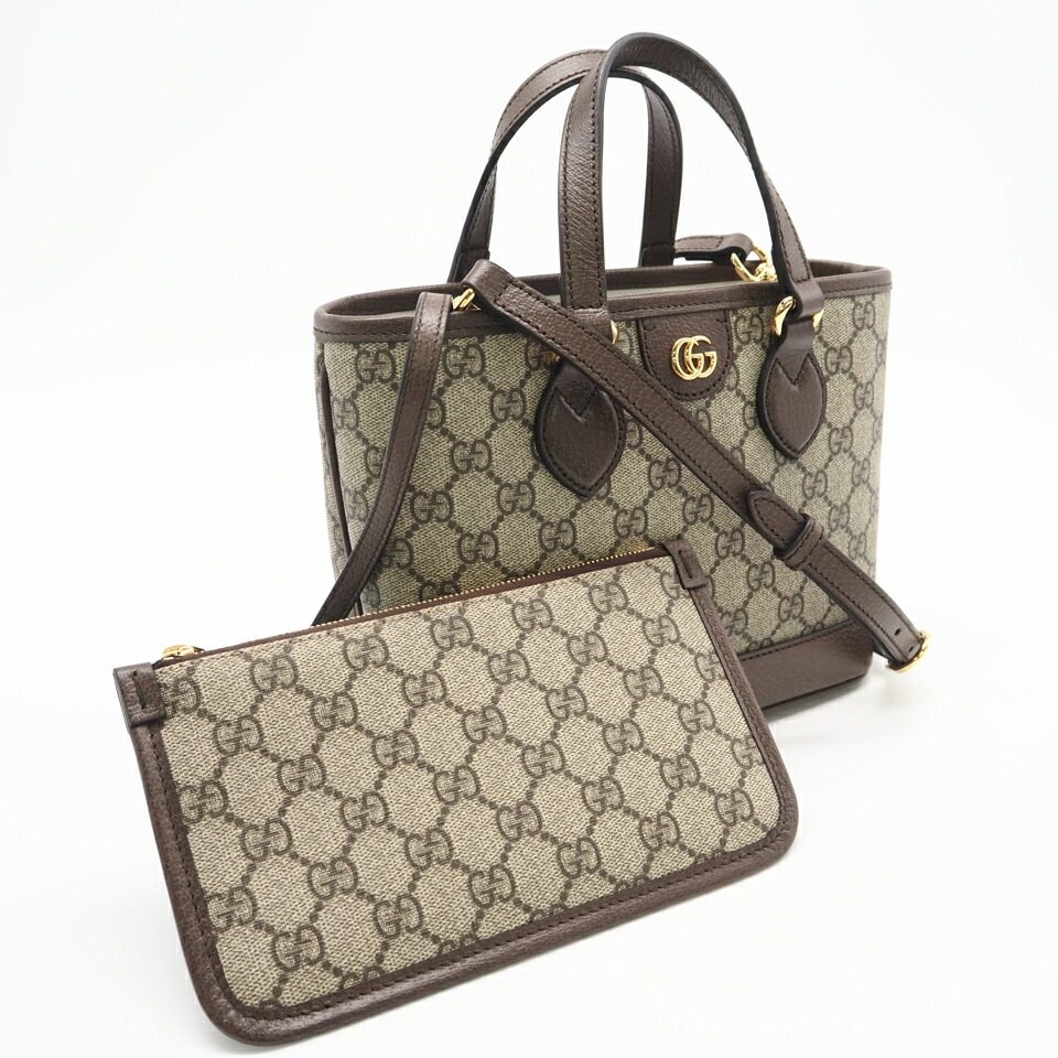 ★3日以内返品可★ 極美品 GUCCI グッチ GGスプリーム オフィディア スモール トートバッグ 811716 2wayハンドバック ベージュ 赤銅色 上塗り帆布 レディース【中古】